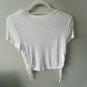 White cinched women's top